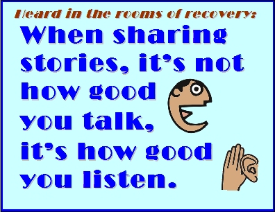 I'm gradually learning that God's timing and plans are better than mine, and to just go with the flowWhen sharing stories, it's not how good you talk, it's how good you listen. #Listen #Stories #Recovery